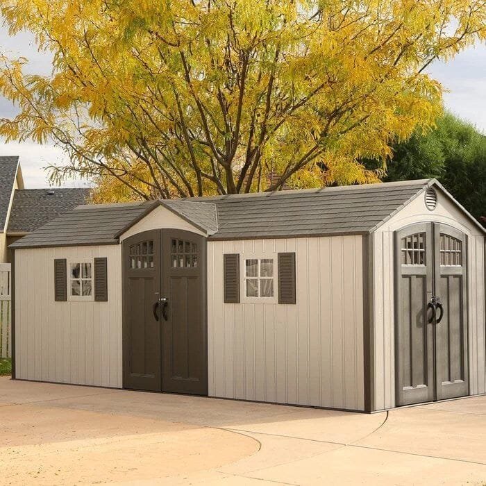 20 ft. w x 8 ft. d plastic storage shed 20 ft. w x 8 ft. d plastic storage shed