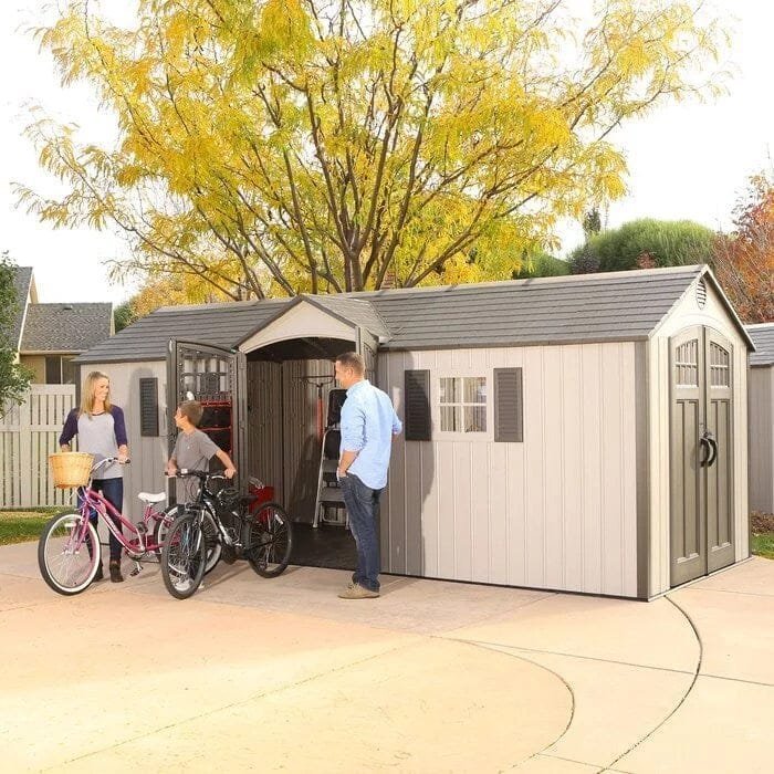 20 ft. w x 8 ft. d plastic storage shed 20 ft. w x 8 ft. d plastic storage shed