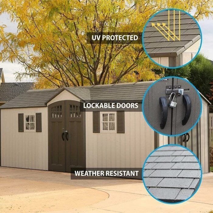 20 ft. w x 8 ft. d plastic storage shed 20 ft. w x 8 ft. d plastic storage shed