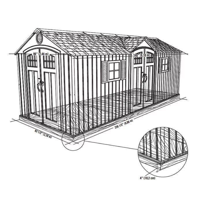 20 ft. w x 8 ft. d plastic storage shed 20 ft. w x 8 ft. d plastic storage shed