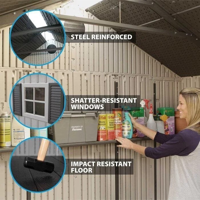 20 ft. w x 8 ft. d plastic storage shed 20 ft. w x 8 ft. d plastic storage shed