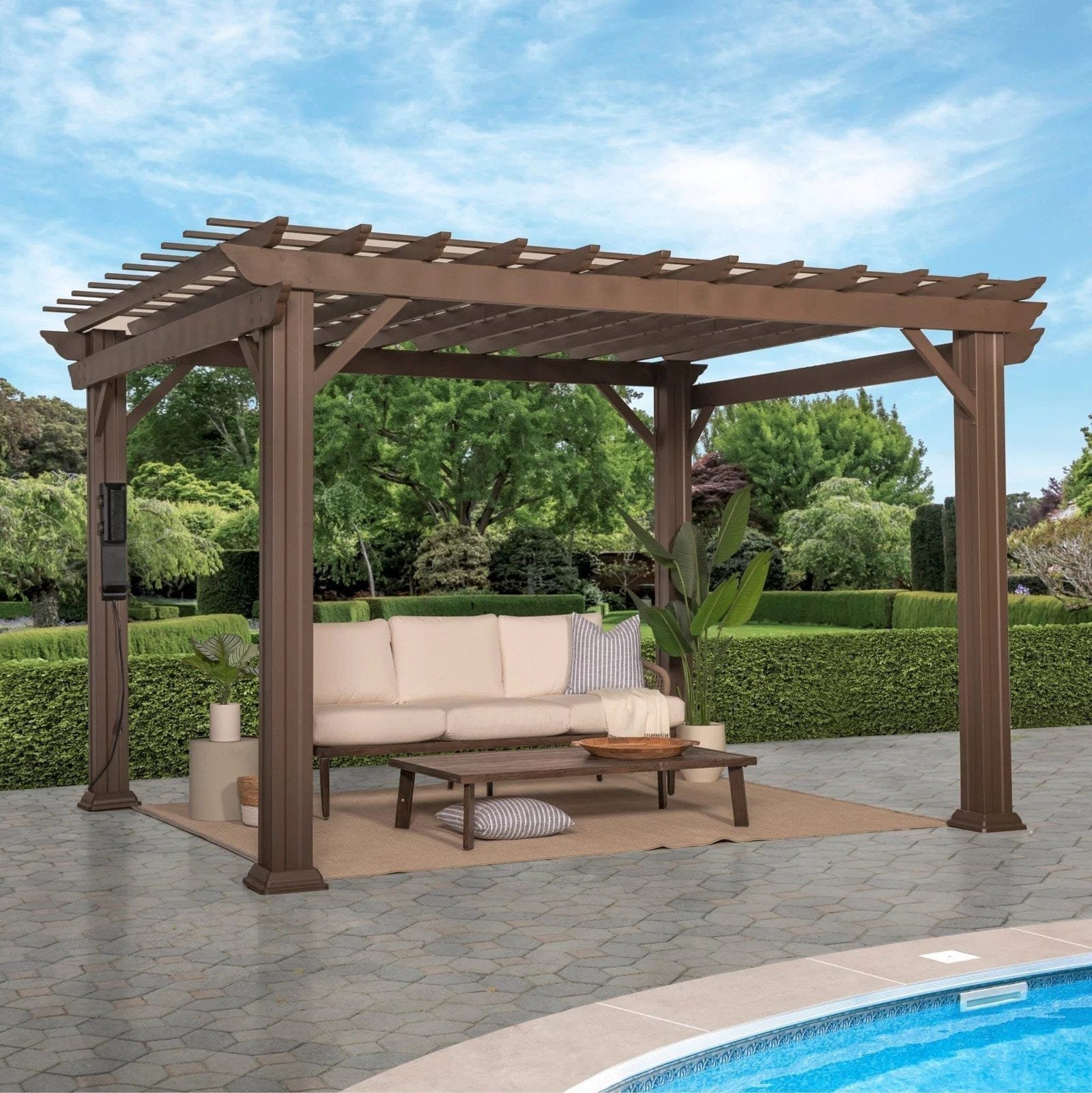 backyard discovery steel traditional pergola 12 ft. x 10 ft