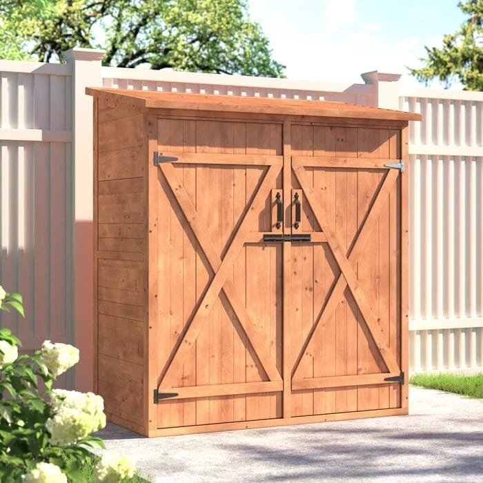5 ft. w x 2 ft. 7 in. d solid wood lean to tool shed