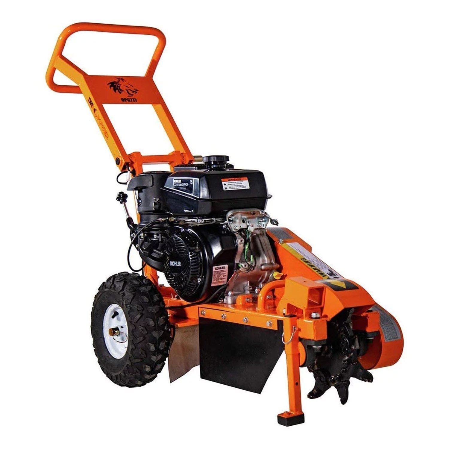 dk2 power gas powered & commercial frame stump grinder w/ 14hp kohler motor