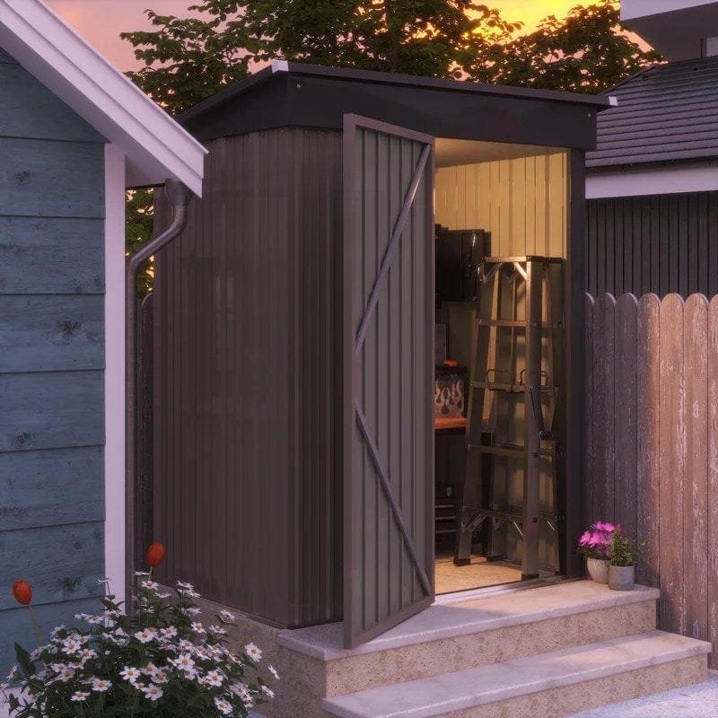 5 ft. w x 3 ft. d metal storage shed
