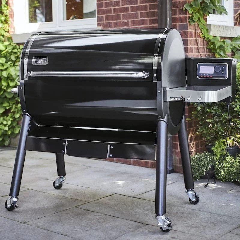 weber smokefire ex6 wood fired pellet grill – black