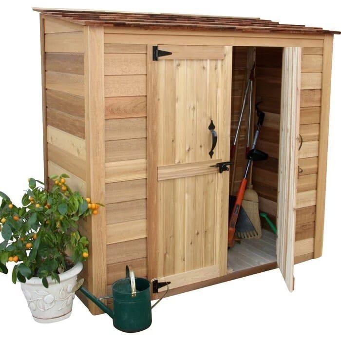 6 ft. w x 3 ft. d grand garden chalet cedar wood tool shed
