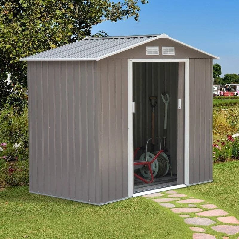 7 ft. w x 4.2 ft. d metal storage shed