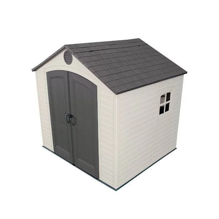 8 ft. w x 7 ft. 4 in. d plastic storage shed
