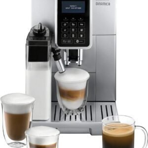 de’longhi – dinamica espresso machine with 15 bars of pressure and lattecrema fully automatic milk frother – silver