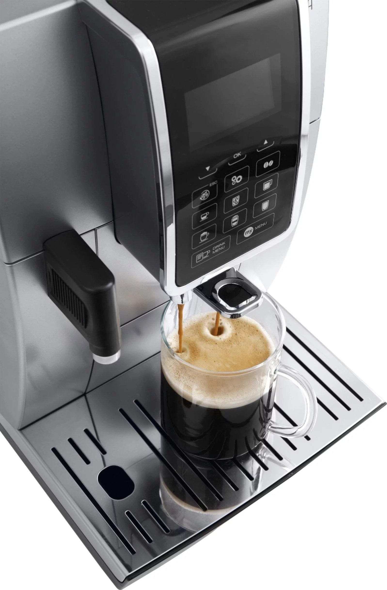 de’longhi – dinamica espresso machine with 15 bars of pressure and lattecrema fully automatic milk frother – silver de’longhi – dinamica espresso machine with 15 bars of pressure and lattecrema fully automatic milk frother – silver