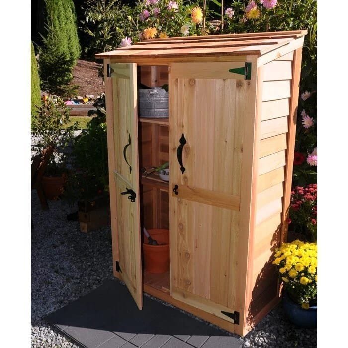 4 ft. w x 2 ft. d garden chalet cedar wood tool shed 4 ft. w x 2 ft. d garden chalet cedar wood tool shed