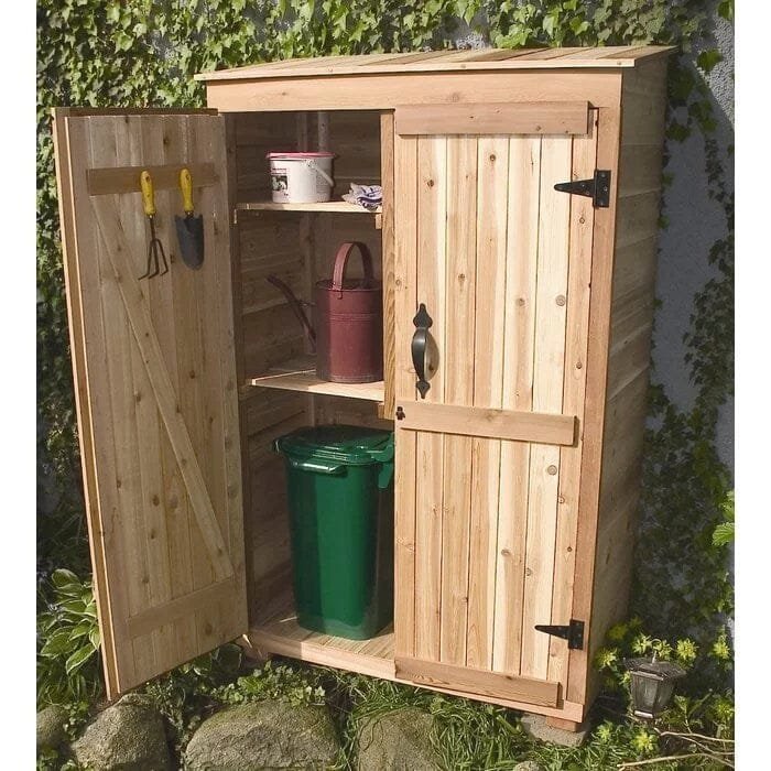4 ft. w x 2 ft. d garden chalet cedar wood tool shed 4 ft. w x 2 ft. d garden chalet cedar wood tool shed